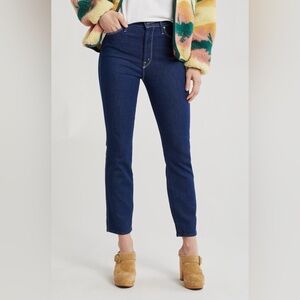 MOTHER Ankle Cropped Dark Blue Jeans